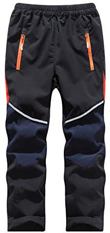 Echinodon Kinder Leichte Outdoorhose Sommer Hose Jungen Mädchen Schnelltrocknend Dünn Reflektoren Wanderhose Trekkinghose Schwarz 3XL