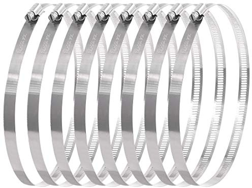 Swpeet 8Pcs 6-7inch (155-178mm) Hose Clamp 304 Stainless Steel Adjustable Range Worm Gear Hose Clamp Fuel Line Clamp Perfect for Plumbing, Automotive and Mechanical Applications