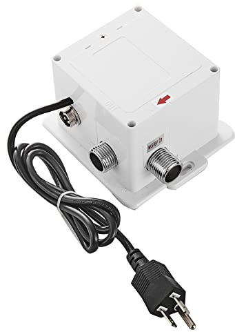 Automatic Sensor Control Box Dual Powered for Bathroom Sink Faucet Touchless Temperature Commercial Deck Mount Solid Brass Motion Activated Bath Tub Lavatory Basin Vanity Faucet Mixer Tap Touch-Free