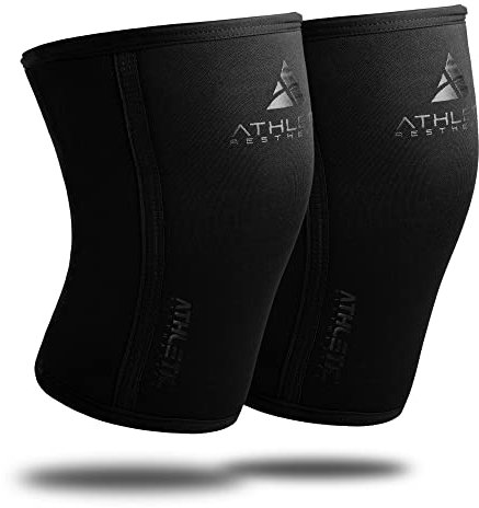 ATHLETIC AESTHETICS Kniebandagen (als Paar) für Krafttraining und Bodybuilding - Knee Sleeves aus 7mm Neopren für Kniebeugen, Fitness, Gewichtheben und Beintraining - Für Frauen und Männer