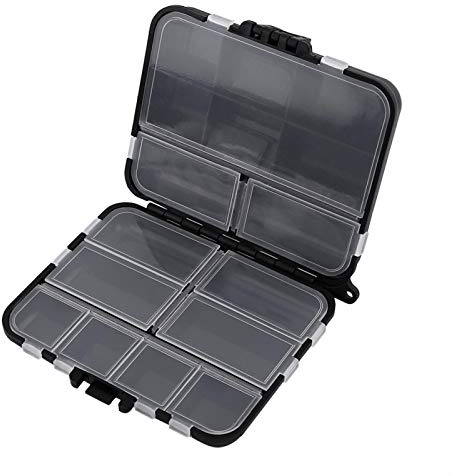 BuyWeek Caja de Aparejos de Pesca, Caja organizadora de Aparejos de plástico, Caja de Almacenamiento de señuelos, Caja de contenedor de Cebo con 26 Compartimentos Individuales