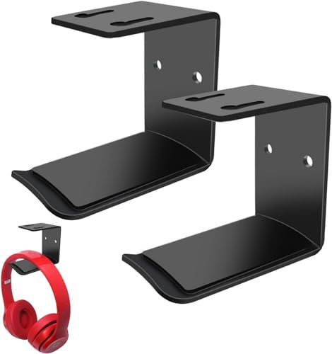 Headset Halterung Kopfhörer Haken Wandhalterung Ohrhörer Aufhänger mit Schrauben und Starkem Klebeband Kopfhörerhalter für Mehrere Geräte, Schreibtisch, Wand, Tisch, Universal, Gaming Headphones