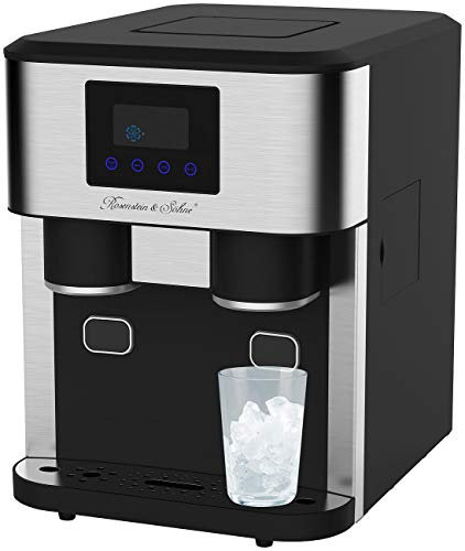 Rosenstein & Söhne Eiswürfel Bereiter: Profi-Eiswürfelmaschine mit Crushed Versandrückläufer (Crush Eiswürfelmaschine, Eiswürfelmaschine Crasheis, Eiswürfelformen)