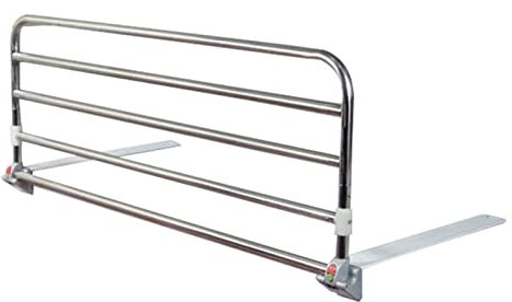 LAIDEPA Bettgitter Armlehne, Sichere Bettgitter, Faltbare Tragbare Bett Sicherungsschiene, Geeignet Für Ältere Schwangere Und Behinderte Assist Griff Bettgeländer,Silber,90x50cm