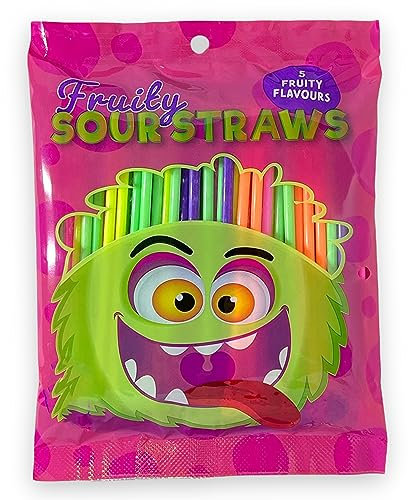 MIJOMA Schleckpulverstangen - Saure Neonfarbene Brausestäbchen für Kindergeburtstage und Partys - Brausestangen mit fruchtigem Fruchtgeschmack (80 Stück - 120g)