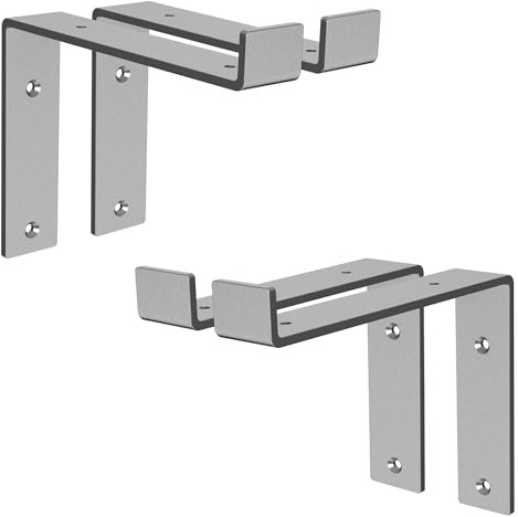 ML-Design 4 Stück Regalhalterung 20x4x14,5 cm, Grau, aus Metall, 8 Zoll Regalhalterungen, Industrielle Regalwinkel, Regalträger für Wandmontage, 90 Grad Wandhalterung, L-Form Wandregal, mit Schrauben