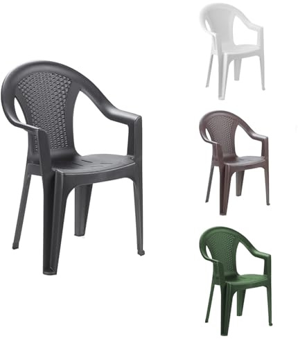 INDA-Exclusiv Stapelstuhl Gartenstuhl Gartenstuhl Bistrostuhl Gartensessel stapelbar Rattan-Optik Balkonmöbel Gartenmöbel Anthrazit, Farben:Grün, Mengen:4 Stück