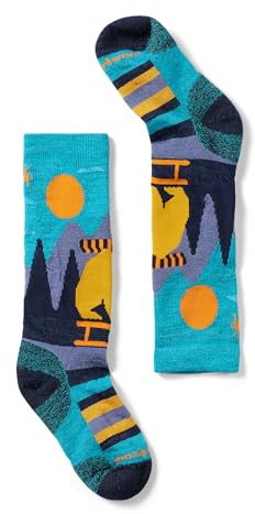 Smartwool Unisex Kids' Ski Light Cushion Sleigh Bear Over The Calf Socks (Toddler/Little Kid/Big Kid) Capri Medium