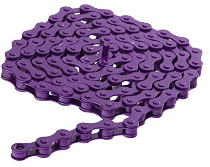 LUOKEKE Fahrradkette Fahrradkette Fixed Gear Track Single Speed ​​Ketten Fahrradketten Fahrradzubehör Mehrfarbig 1/2 X 1/8 Fahrrad Kette(Purple)
