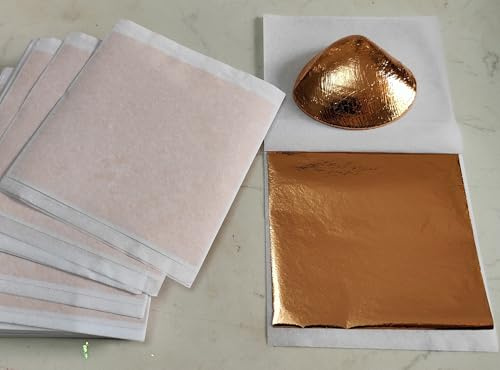 JINRUISI Blattgold in 7 Farben, 100 oder 700 Blatt, Metallfolie für Kunstdekoration, Bastelarbeiten, Gemälde, Nägel, Möbeldekoration, 8,9 x 8,9 cm, Blattgold (Orange)