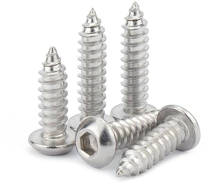 LanMaiXun 100piezas M3×16mm 304 tornillo autopropulsado de cabeza hexagonal interior de acero inoxidable, tornillo de madera