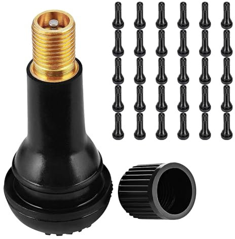 Reifenventil, Autoventil, Autoreifen Ventil, 30 Stück TR413 Gummi Ventile, Gummiventil Reifen, Universal Autoventil, Snap in Gummiventile, Felgenventile Reifen Schwarz für Meist Auto, Motorräder