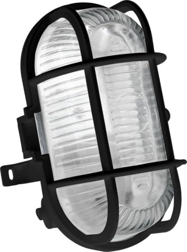 Brennenstuhl Ovalleuchte Color/Lampe für Außen - und Innenbereich (spritzwassergeschützte Leuchte zur Decken- und Wandmontage, IP44) Farbe: schwarz (Packung mit 5)