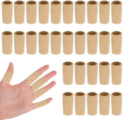 SYEYCW 30 Pcs Finger Compression Sleeves, Finger Support Protector for Arthritis, Elastic Thumb Support Brace Protector, Sports Compression Aid Sleeves for Relieving Pain, for Basketball, Volleyball