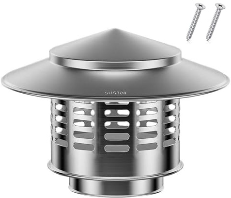 Chapeau de Cheminée de Toit 110/160/200mm Capot de cheminée rond, Couvercle de pluie toit pour Poêles Chaudières Cheminées(160 mm)