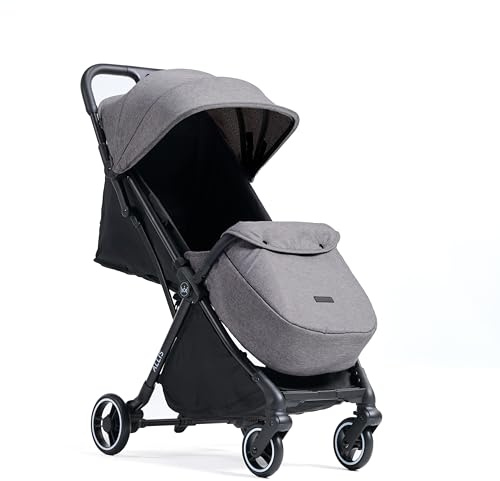 Allis Baby Flick Auto-Fold Stroller with Footmuff & Raincover, Grey