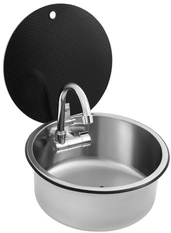 RV Spüle Bausatz Wohnmobil Spülbecken mit Klapphahn Edelstahl Handwaschbecken Waschbecken Set für Camper Bar