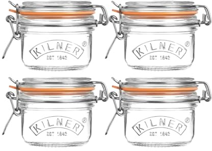 ASA® Kilner Clip Top Airtight Jar Glass Storage Jar for Storing and Preserving Fruits, Vegetables, Coffee, Tea, Spices, Dry Foods BPA Free Reusable 125ml (5)