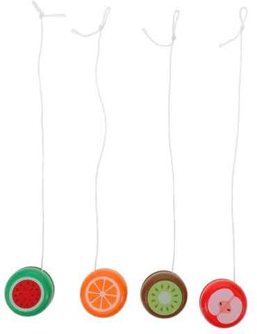 UKCOCO 4 pezzi Yo-yo in Legno per Design Animali Colorati Gioco Didattico Portatile per Feste Sviluppo Coordinazione e Abilità Motorie Regalo Compleanno Giocattolo Classico per Scuola e