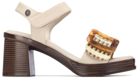 REFRESH - Sandalia Mujer Beige - Calzado Cómodo y Versátil - Moda casual - Modelo 17502703 (Talla 39)