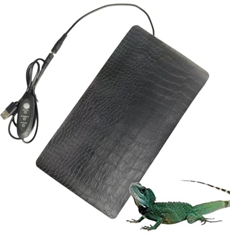 Reptilien Heizmatte - 33x18cm Wasserdichte Wärmepad Aus Baumwolle | Terrarienheizung Für Schildkröten, Echsen, Frösche, Schlangen, Einsiedlerkrebse Und Spinnen, Bietet Gleichmäßige Wärme Und Zuverläss