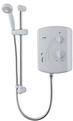 Triton Showers Seville, Shower Electric, 10.5 KW, White, Instant Hot Water, Replacement Shower, Anti Twist Hose, Bathroom Showering Unit