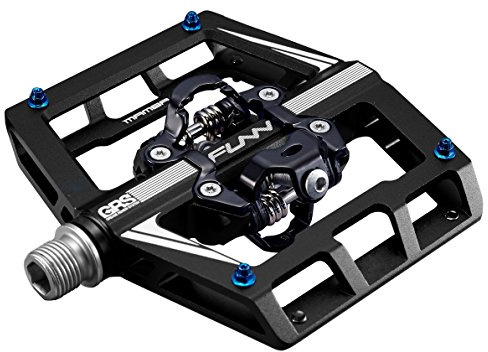 Funn Mamba Mountainbike Clipless Pedal-Set, doppelseitige Klickpedale mit breiter Plattform für MTB, kompatibel mit SPD Cleats, 9/16-Zoll CrMo-Achse Fahrradpedale (Schwarz)