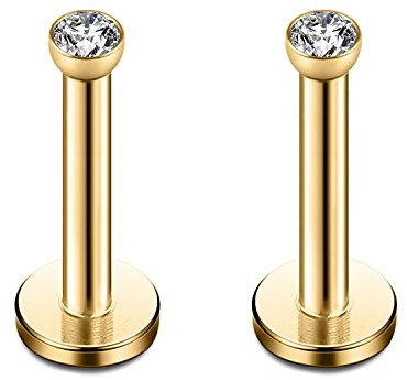 Briana Williams Lippenpiercing Chirurgenstahl Zirkonia Labret Stud Ohr Tragus Helix Piercing Set 1,2mm