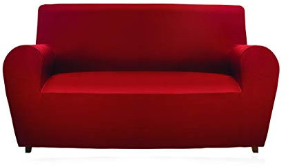 GEMITEX mágica Funda para sofá de 4 plazas de Tejido Liso y elástico, poliéster Rubber, Burdeos, COPRIDIVANO 4 POSTI con SCHIENALE Fino A 280 CM