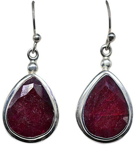 Ohrringe Sterling-Silber 925 Rubin 10,17 g