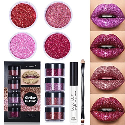 Skynest Stay Golden Cosmetics Glitter Lip Kit Glanzlippenstift Metallic Glitter Lippenstift Langlebig Grausamkeitsfrei Langlebig Wasserdicht 4 Farbe Glitzerpulver Für Lippen Art (#1)