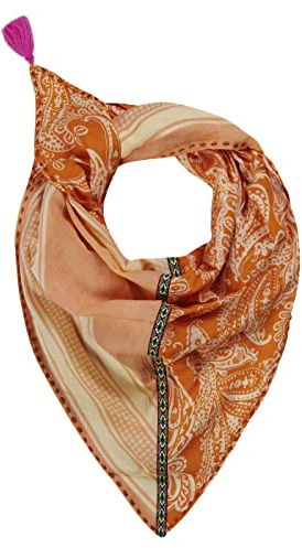 CODELLO Foulard triangolare da donna in cotone, arancione., Taglia unica