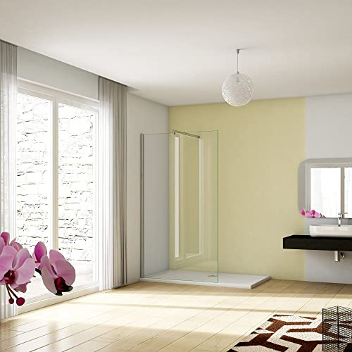 Ducha Casa 70x185cm Mampara de ducha frontal 1 hoja sin marco exterior, 6mm cristal templado antical, barra 70-120cm