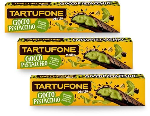 3X Motta Tartufone Ciocco Pistacchio Barra di Cioccolato Fondente con Ripieno al Pistacchio 150g [3 Confezioni]