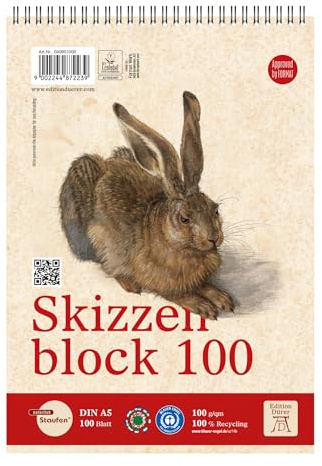 Lumart Skizzenblock - 2 Stück à 100 Blatt, 20 x 20 cm, 70 g/m² | Zertifiziert mit dem Blauen Engel, als Zeichenblock und Malblock für Kinder und Erwachsene