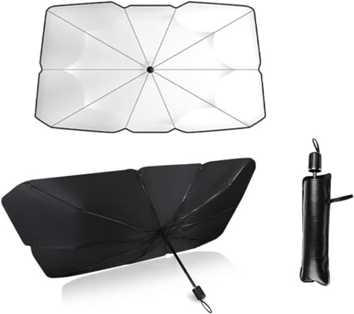 Pare-soleil pour auto, pare-brise, intérieur, parasol de voiture pliable, bloque 99,9 % des rayons UV pour voiture, SUV, camion, poids lourd (140 x 79 cm)