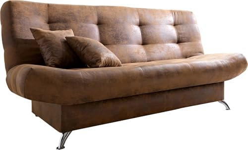 DELIFE Bettsofa Viola Braun 190x90 cm mit Bettkasten Schlaffunktion Schlafsofa