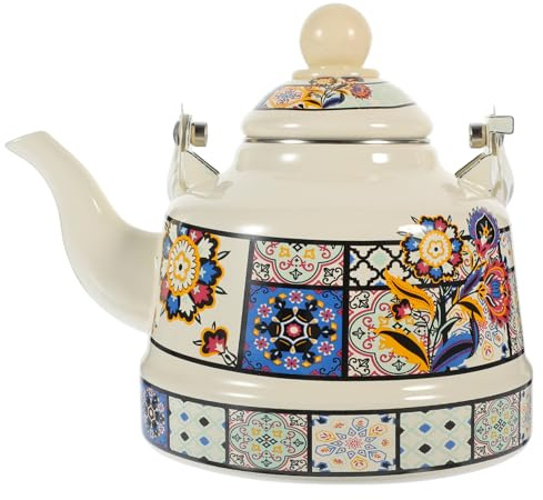 OUNONA Retro Emaillierter Wasserkocher Für Herd Vintage Mit Gleichmäßiger Wärmeverteilung Und Leicht Zu Reinigendem Design Für Heiße Getränke Und Teezubereitung