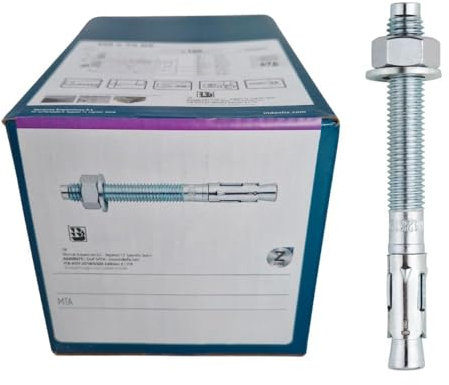 BATIFIX Schwerlastanker Schwerlastdübel Bolzenanker Keilanker Anker Ankerbolzen Ankerschraube Blitzdübel verzinkt inklusive Mutter und Unterlegscheibe (10, M8 x 75)