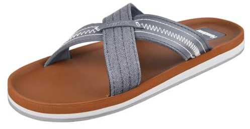 Harssidanzar Sandales d'été Cross slip pour hommes sandales slip confortables et légères avec soutien de la voûte plantaire KM234EU