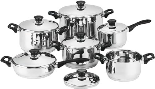 BATTERIA DI PENTOLE BAVARIA 12 PEZZI IN ACCIAIO INOX 18/10