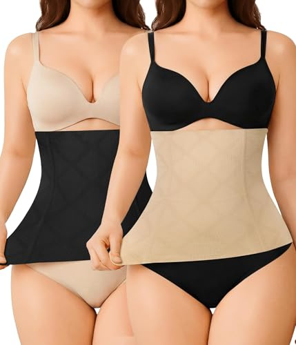 Nebility 2 Pack Waist Trainer for Women Faja Body Shaper Shapewear Tummy Control Girdles Body Shaper