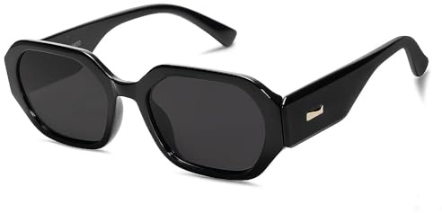 SOJOS Retro Sechseckige Kunststoff Polarisiert Sonnenbrille SJ2232 | UV400-schutz, leichter rahmen, langlebig, für damen/herren