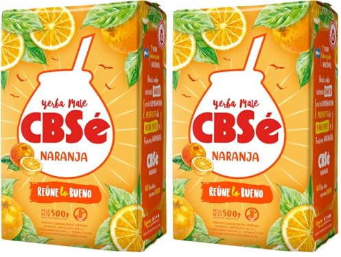 CBSe Yerba Mate, Naranja, 500 Gramo (Paquete de 2)