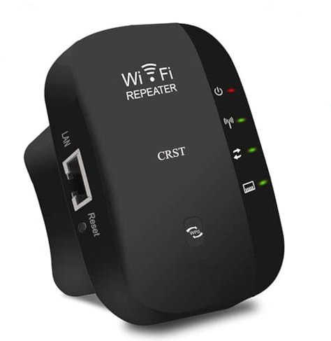 CRST WiFi Extender Signal Booster for Home, WiFi Extender Booster 300Mbps 2.4GHz with 3650 Sq.Ft Wider Coverage, WiFi Booster Range Extender Supports Ethernet Port, BK-R906