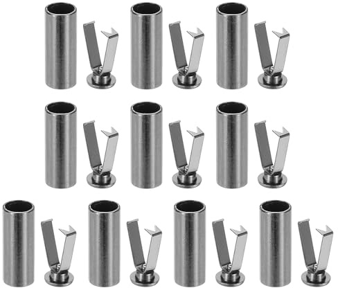 PATIKIL Skosnöre spetsar, 10-pack zinklegering skosnöre huvud cylindriska spetsar snören ände ersättning för skosträng reparation kläder byxor sträng gör-det-själv, ljus brons, Ljus brons, En Storlek