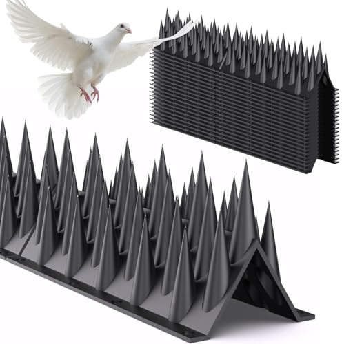 Sodwot Pinchos Antipalomas 5.2 Metros, Pinchos Anti Gatos, Auyentador de Gatos Plástico, Ahuyentador Palomas, Ahuyentador Gato para Balcon Terraza Ventana Cercas - 20 Pcs Negro