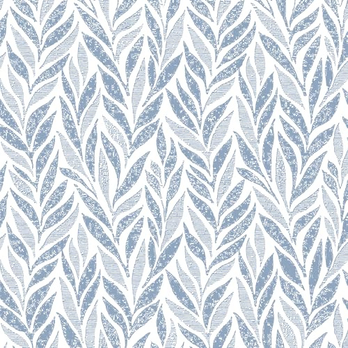 Yomshi Boho Tapete Selbstklebende Tapete Blätter Blau Wasserdicht Pflanzen Klebefolie Schlafzimmer Wohnzimmer Modern Design Dekoration 44CM*3M