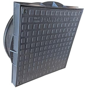 Aston 320mm Square Inspection Chamber Cover, Manhole Drain Cover, Black