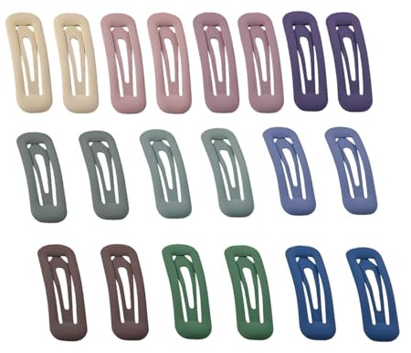 VelvetGlow 20 Pcs Kleine Rechteckige Haarspangen FüR Frauen Rutschfeste Snap Clips FüR DüNnes Feines Haar, Matt Mehrfarbig, 2,75 X 0,98 Zoll